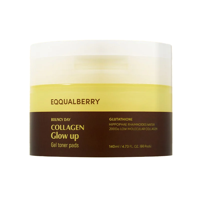 Disques Tonifiants Gel Eqqualberry Collagen Glow Up – Pads Éclat au Collagène et Extraits Botaniques