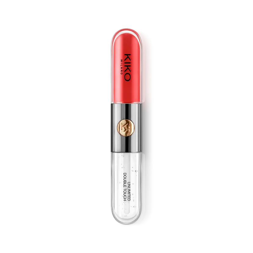 KIKO Unlimited Double Touch Rouge à Lèvres Liquide – 2 Étapes, Couleur Intense & Fini Brillant Longue Tenue