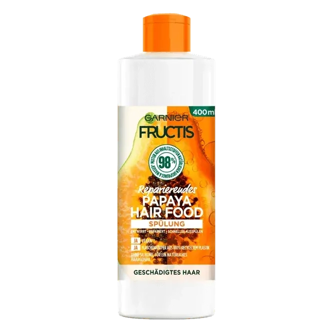 Garnier Fructis Papaya Hair Food Après‑Shampooing Réparateur Cheveux Abîmés