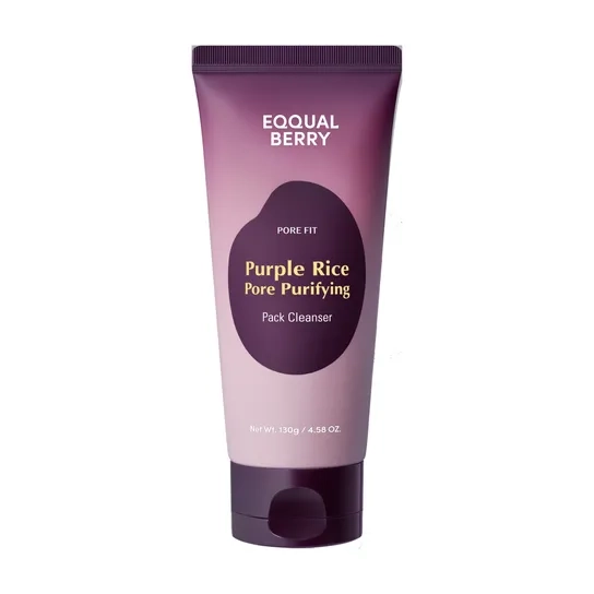 EQQUAL BERRY Purple Rice Pore Purifying Pack Cleanser – Masque & Nettoyant à l’Argile Double Usage, Soin Profond des Pores