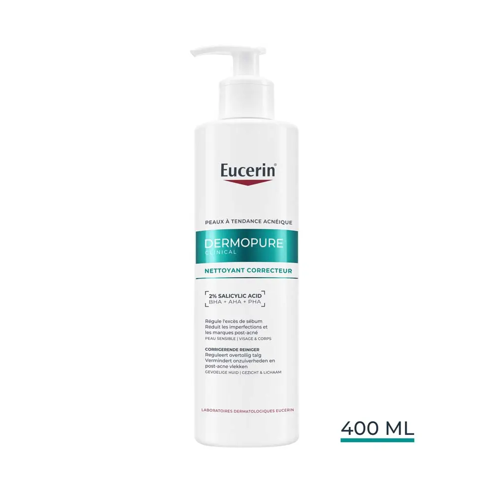 Eucerin Dermopure Clinical Nettoyant Purifiant – Acide Salicylique, BHA + AHA + PHA
