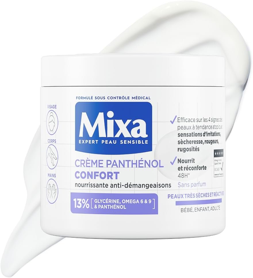 Mixa Crème Panthénol Confort – Hydratation & Apaisement Peaux Sensibles