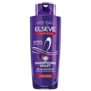 L'Oréal Paris Elsève – Shampooing Violet Color-Vive pour Cheveux Blonds et Blancs