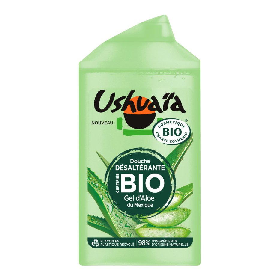 USHUAÏA – Douche Désaltérante Bio Gel d'Aloe du Mexique