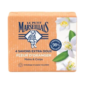 LE PETIT MARSEILLAIS Produit – LE PETIT MARSEILLAIS 4 SAVONS EXTRA DOUX FLEUR D'ORANGER MAINS & CORPS