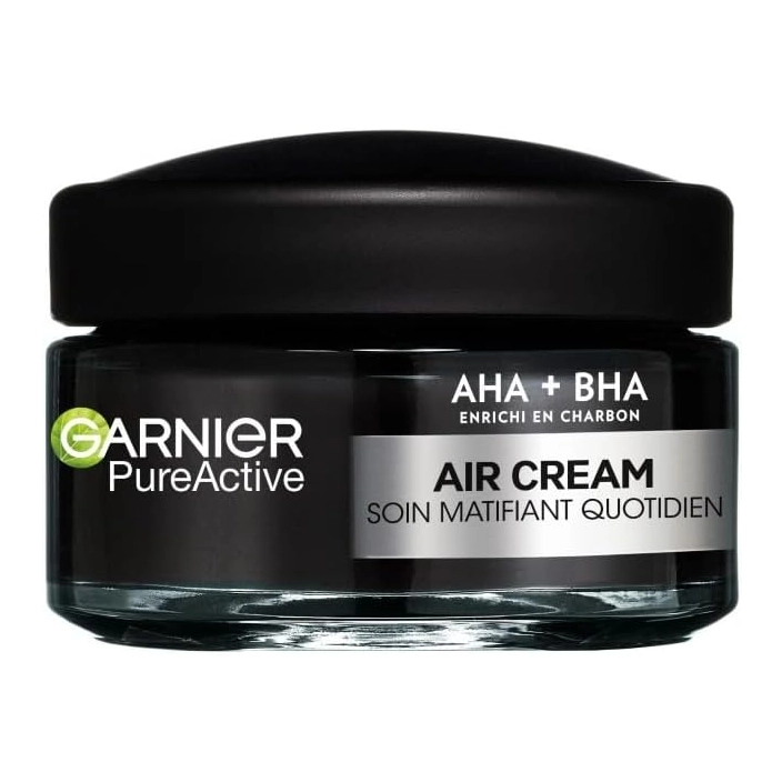 GARNIER Produit – GARNIER PURE ACTIVE AHA BHA CHARBON AIR CRÈME MATIFIANTE 8H