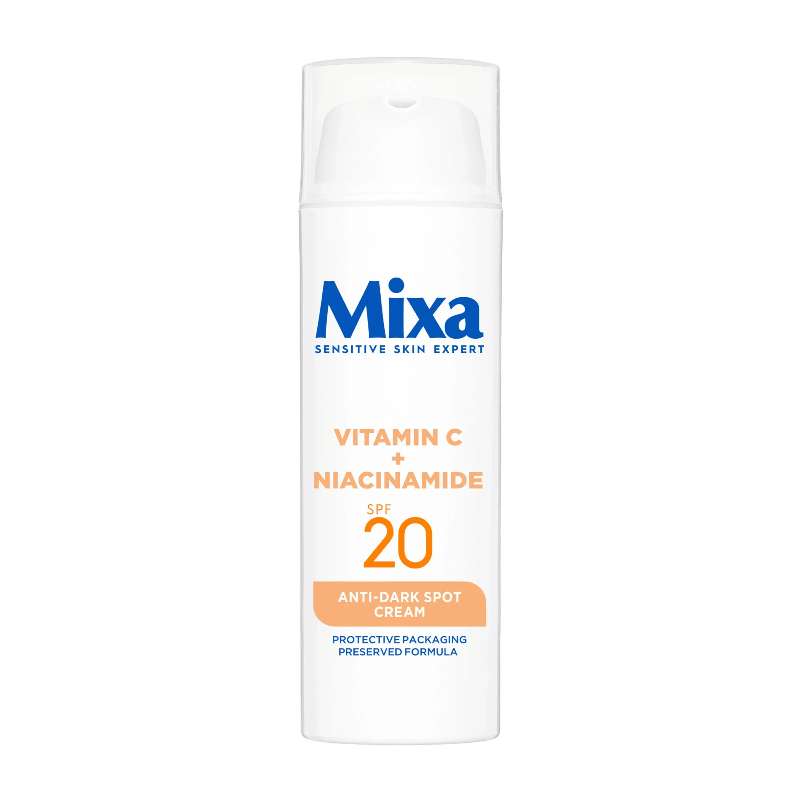 MIXA – Crème Visage Anti-Taches Vitamine C + Niacinamide SPF20 Peaux Sensibles