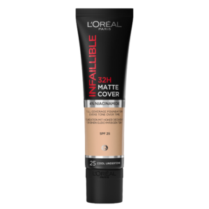 L'OREAL – Fond de Teint Infaillible 32H Matte Cover 4% Niacinamide SPF 25